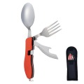 Outdoor Foldable Camping Utensil Set Stainless Steel Multi-function Hiking Camping Pocket Cutlery Cookware With Fork Spoon Knife