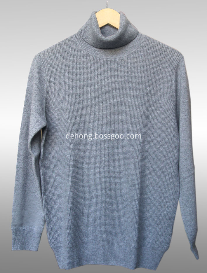 Gray High Necked Cashmere Men S Sweater