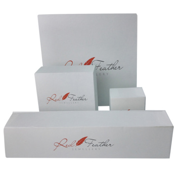 White trendy fancy paper jewelry set boxes