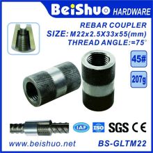 M22-L55mm Acoplador de barra de construcción con manguito de tornillo recto