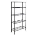 Amazon Hot Selling Black 5-Shelf Adjustable Heavy Duty Storage Shelving Unit Steel Organizer Wire Rack