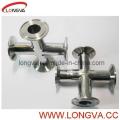 304/316L Sanitary Stainless Steel Clamped Cross Four Way