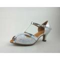 Silver ladies latin shoes