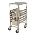 Stainless Steel Single-line GN Pan Trolley With Top Board