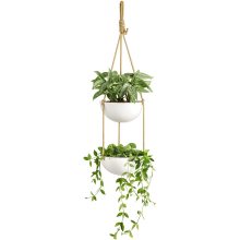 Ceramic Double Hanging Planter