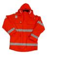 Sólido naranja PU impermeable chubasquero reflectante seguridad ropa de trabajo