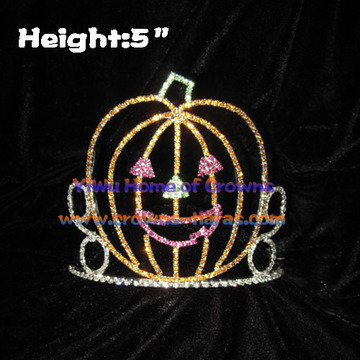 Pumpkin Halloween Crowns with God Crystal Rhinestone