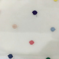 Colorful Dot Design Embroidery On Chiffon Fabric