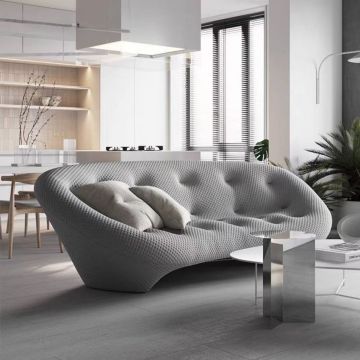 Italian Minimalist Styling Cotton 3D Two Seater Sofa