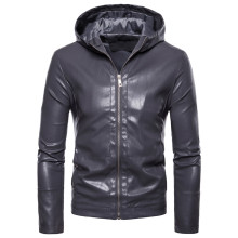 Cost-effective Men's Leather Jacket with Hood Custom