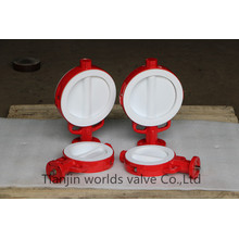 Two PCS Body PTFE Coated Wafer Type Butterfly Valve