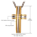 Klassische Cross Anhänger für Männer Schmuck 316L Edelstahl nie Fade 18k Gold Kreuz Anhänger Halskette Kette versilbert