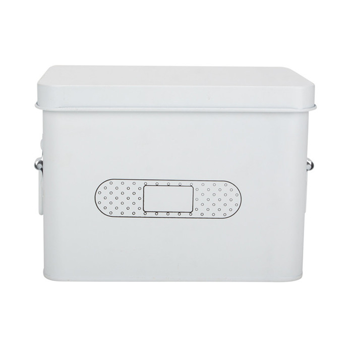 White First Aid Box Metal Tin