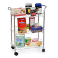 3 tier metal kitchen storage torlley with wheels