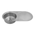 Kitchen Sink With Drainer Single Bowl Inset Round