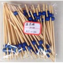 Decorative Bamboo Ball Skewers Cocktail Party Pick with Colorful Ball