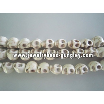 Granos de la calavera de Howlite - blancos