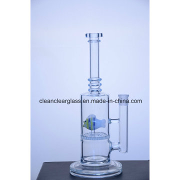 Wholesale Borosilicate Glass Water Pipe Smoking Pipe with Fish-Shaped Perc