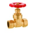 Brass Gate Valve With Compression,Red Hand Wheel