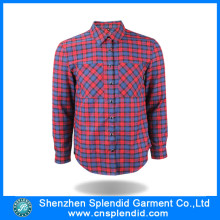 Custom Design High Quality Men Outdoor Plaid Flannel Shirt