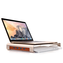 Aluminium Laptop Ständer mit 4 Anschlüssen USB 3.0 Hub