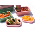 Silicone Food Storage Containers with Airtight Plastic Lids