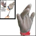 Guantes de malla de seguridad de acero inoxidable.