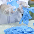 Blue disposable gloves nitrile