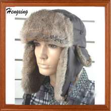 Winter Natural Rebbit Fur Hats with Earflaps