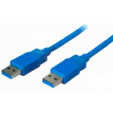 Cable USB de 1,2 m V3.1 AM-AM niquelado chaqueta azul
