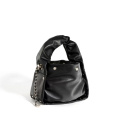 Fashion Chain Handle: Genuine Leather Cloud Bag