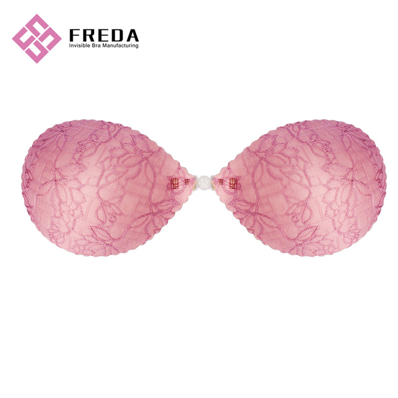 Beautiflu Flower Pattern Print Dawn Pink Lace Bras