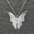 Silber Schöne Schmetterling Anhänger Halskette Schmuck für Frauen Mädchen Kinder Anhänger Kette Halskette 20 + 2 Zoll Frauen Schmuck