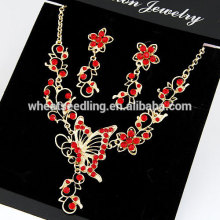 Mode rote Liebe der Schmetterling Bohrer Schmuck Set Braut Schmuck Set