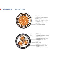 Cable de alimentación mediano con revestimiento de PVC con aislamiento XLPE (3.6 / 6kV)