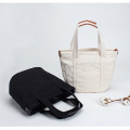 Small Natural Cotton Canvas Tote Bag with Zipper