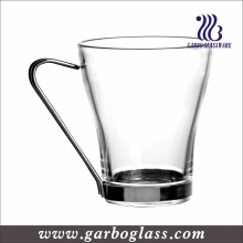Clear Irish Glass Coffee Mug with Steel Handle