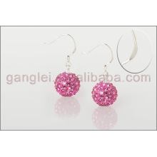 boucle d'oreille en argent sterling 925 shamballa