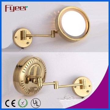 Fyeer Single Side Gold Plated Wall LED espelho de maquiagem