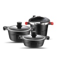 Black Die-Cast Aluminum Kitchen Cookware Pots