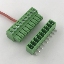 Bloque de terminal de 9 vías de montaje PCB de tono de 3.5 mm