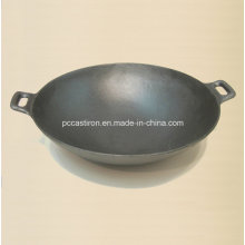 Preseasoned hierro fundido Wok Diámetro 30cm Fábrica de China