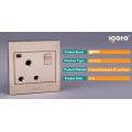 Igoto British Standard Brushed Aluminum 15A High Quality Wall Switch Socket with Factory Price