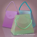 Boîte transparente de cadeau de PVC de pli transparent de mode (sac cosmétique en plastique)