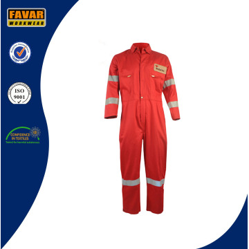 Seguridad Red Fire Retardant Algodón de trabajo Coverall