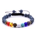 7 Chakra Charm Naturstein Perlen gewebt Armband