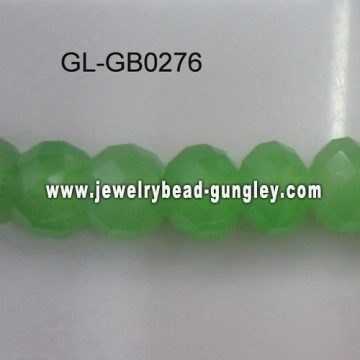 opaque roundel glass bead-green