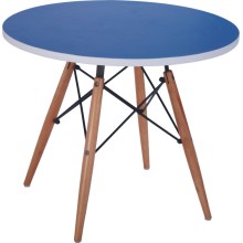 Round MDF kids' table with wood base