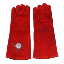 Gants de soudure à main à la main à la main et au cuir rouge à la main avec Kevlar cousus