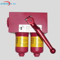 Duplex high pressure inline oil filter housing